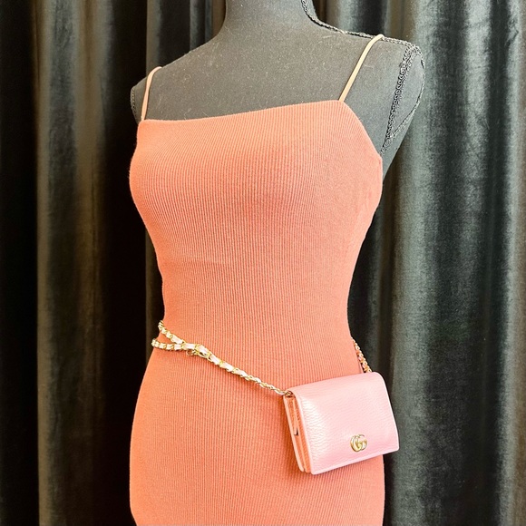 GUCCI Marmont Leather mini wallet bum bag or crossbody with chain and du… - Picture 3 of 16